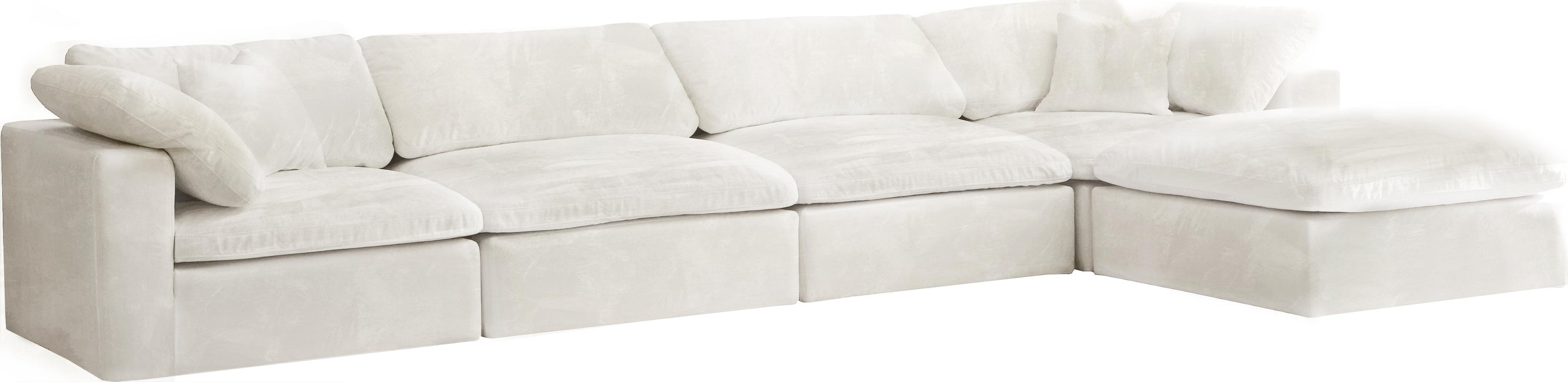 Cozy Cream Velvet Cloud Modular Sectional - Royal Furniture & Gifts (MI) - Multi Location