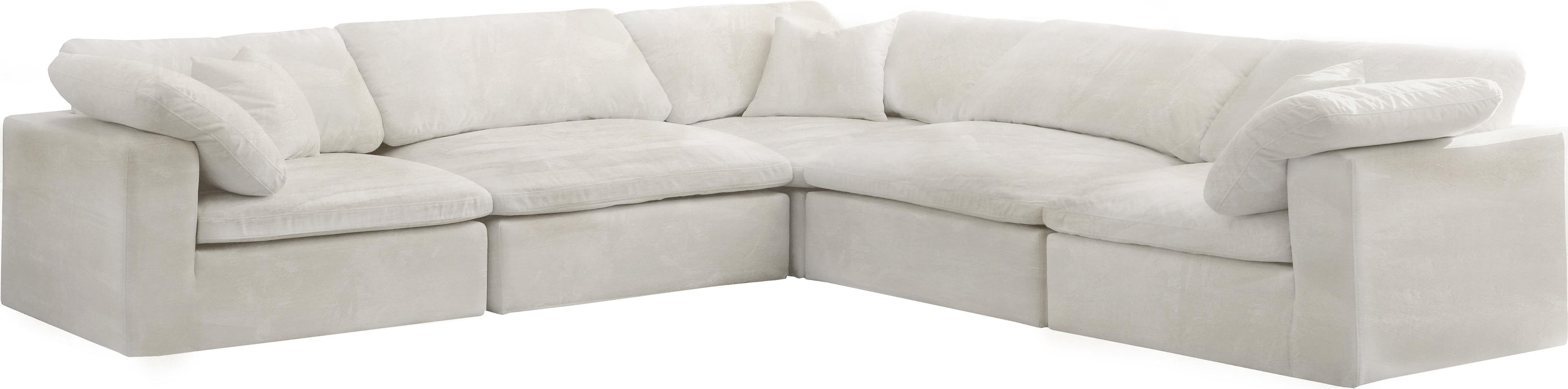 Cozy Cream Velvet Cloud Modular Sectional - Royal Furniture & Gifts (MI) - Multi Location