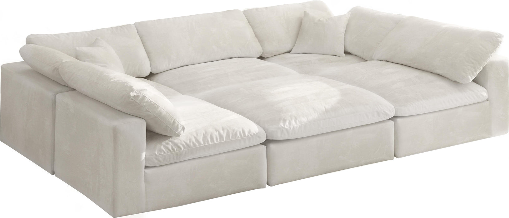 Cozy Cream Velvet Cloud Modular Sectional - Royal Furniture & Gifts (MI) - Multi Location