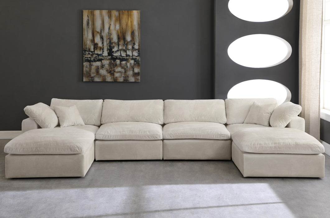 Cozy Cream Velvet Cloud Modular Sectional - Royal Furniture & Gifts (MI) - Multi Location