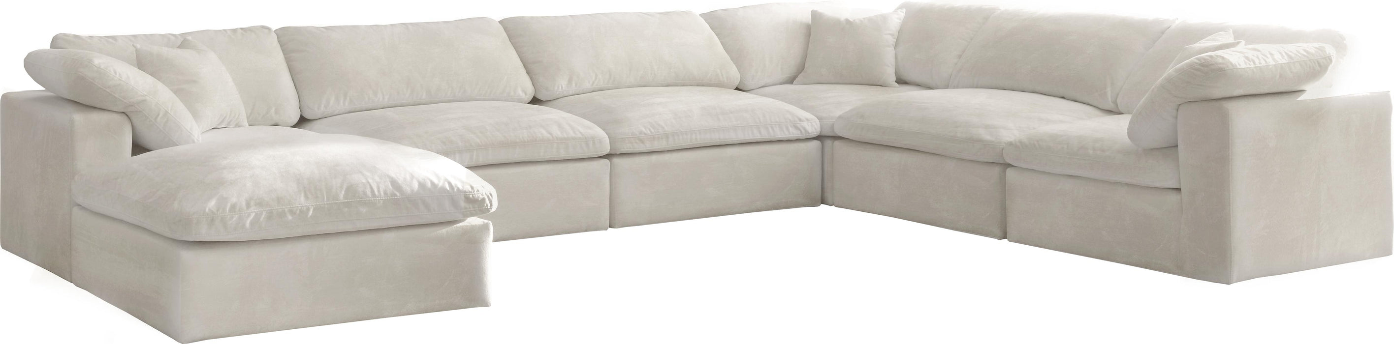 Cozy Cream Velvet Cloud Modular Sectional - Royal Furniture & Gifts (MI) - Multi Location