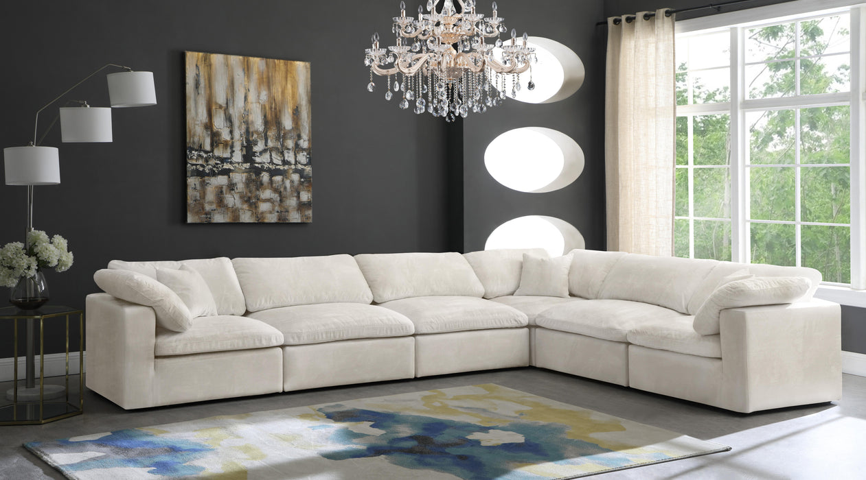 Cozy Cream Velvet Cloud Modular Sectional - Royal Furniture & Gifts (MI) - Multi Location