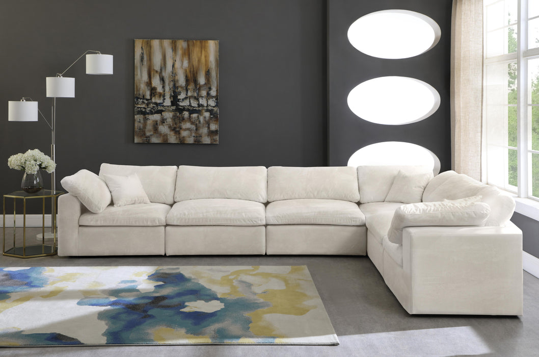 Cozy Cream Velvet Cloud Modular Sectional - Royal Furniture & Gifts (MI) - Multi Location