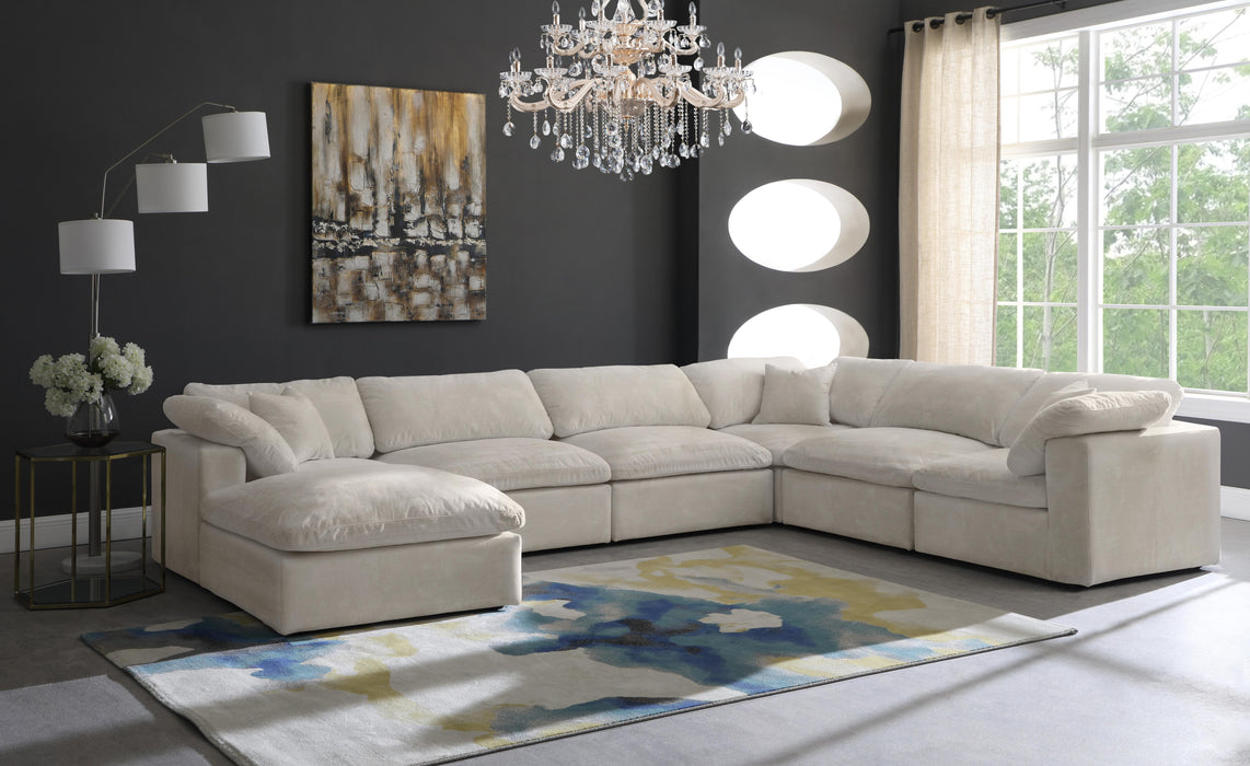 Cozy Cream Velvet Cloud Modular Sectional - Royal Furniture & Gifts (MI) - Multi Location