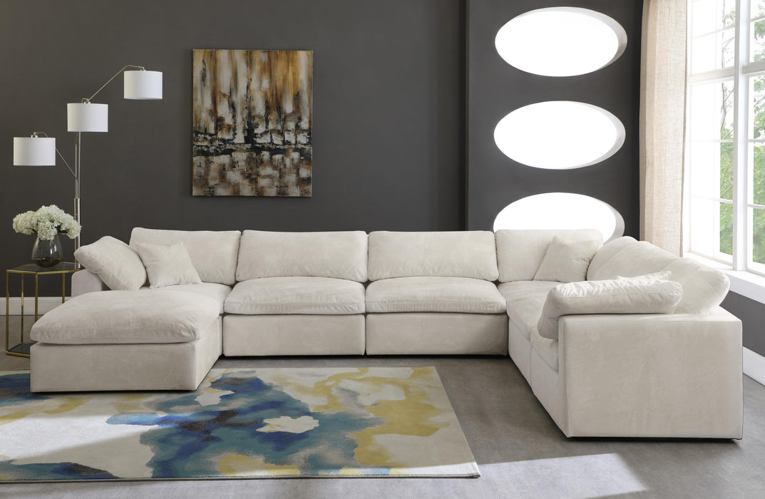 Cozy Cream Velvet Cloud Modular Sectional - Royal Furniture & Gifts (MI) - Multi Location