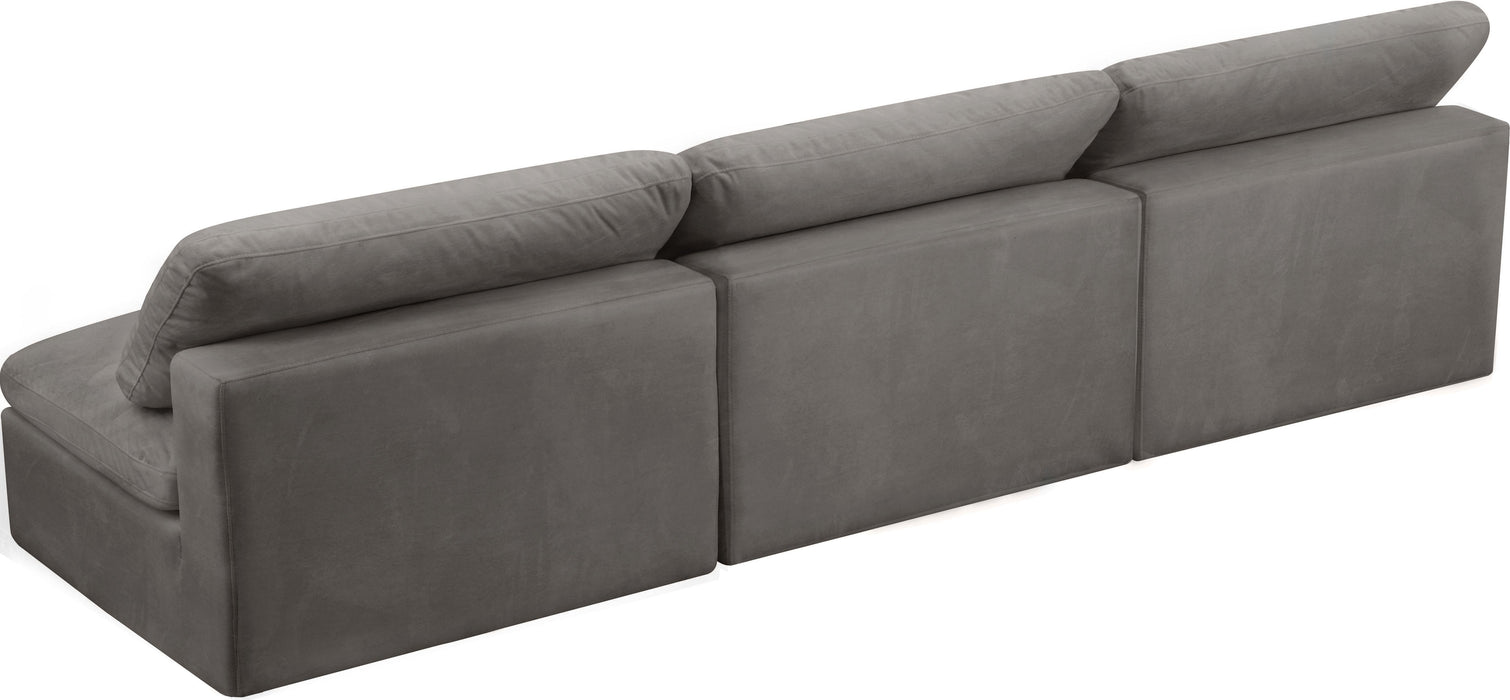 Cozy Grey Velvet Cloud Modular Armless Sofa - Royal Furniture & Gifts (MI) - Multi Location