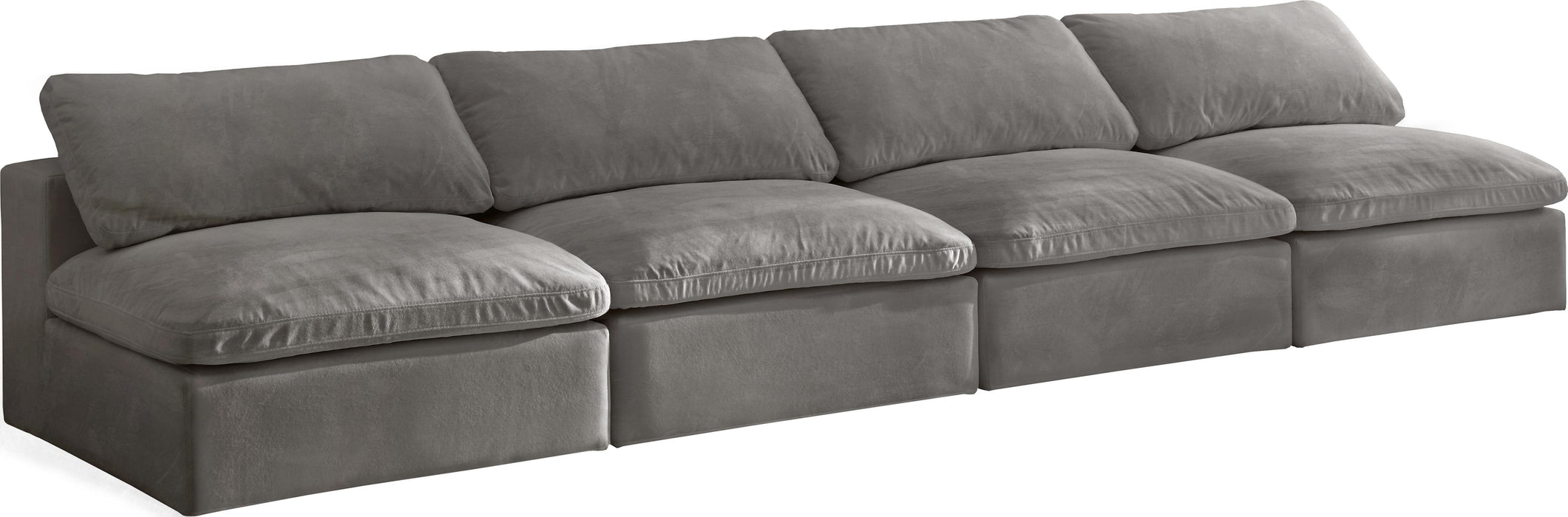 Cozy Grey Velvet Cloud Modular Armless Sofa - Royal Furniture & Gifts (MI) - Multi Location