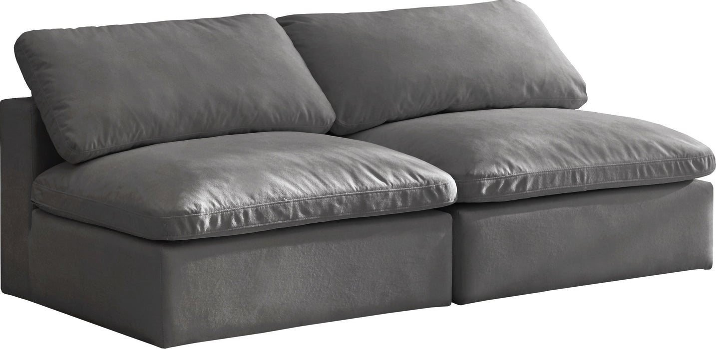 Cozy Grey Velvet Cloud Modular Armless Sofa - Royal Furniture & Gifts (MI) - Multi Location