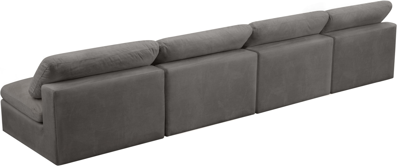 Cozy Grey Velvet Cloud Modular Armless Sofa - Royal Furniture & Gifts (MI) - Multi Location