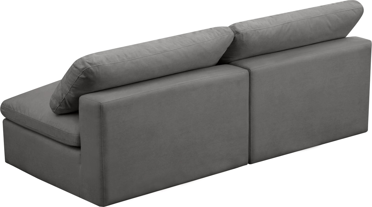 Cozy Grey Velvet Cloud Modular Armless Sofa - Royal Furniture & Gifts (MI) - Multi Location