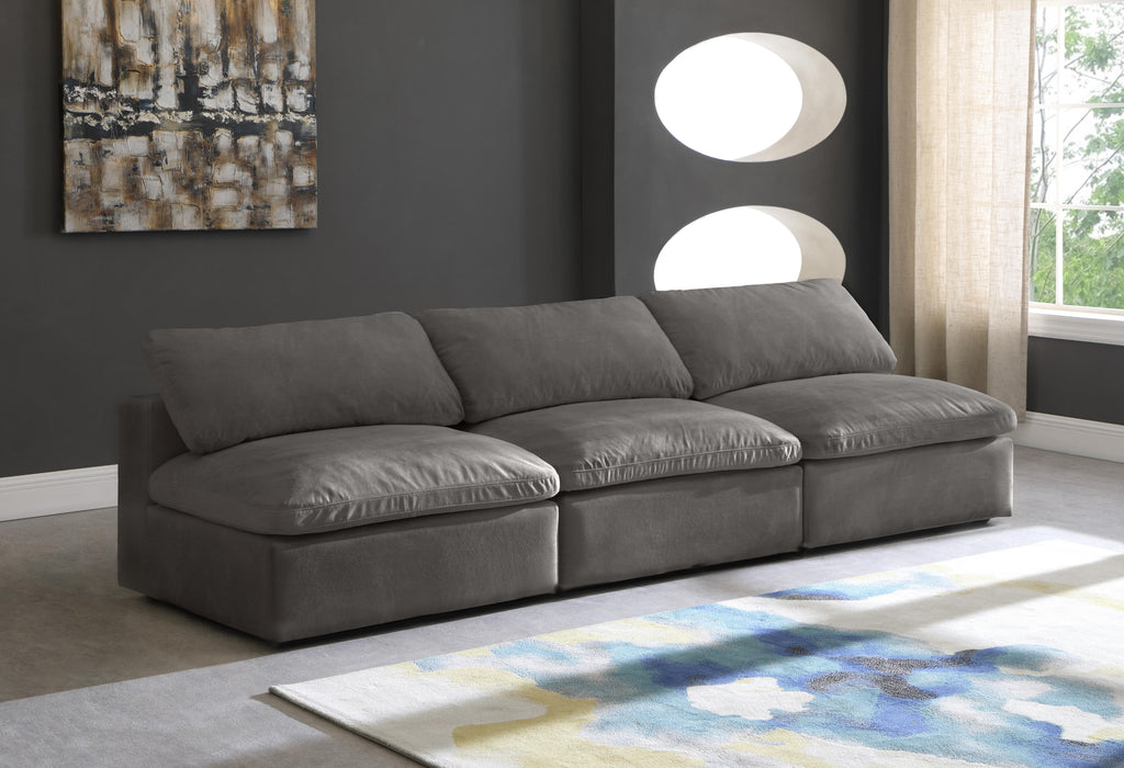 Cozy Grey Velvet Cloud Modular Armless Sofa - Royal Furniture & Gifts (MI) - Multi Location