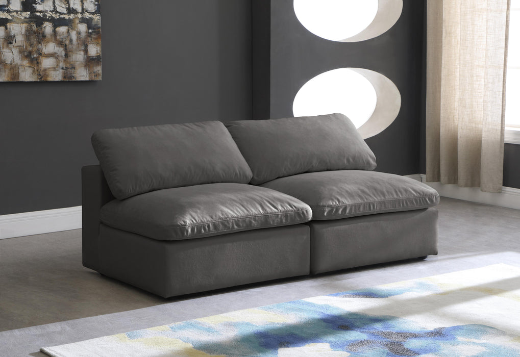 Cozy Grey Velvet Cloud Modular Armless Sofa - Royal Furniture & Gifts (MI) - Multi Location