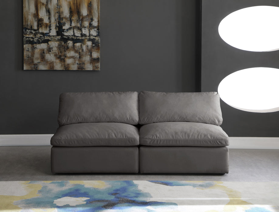 Cozy Grey Velvet Cloud Modular Armless Sofa - Royal Furniture & Gifts (MI) - Multi Location
