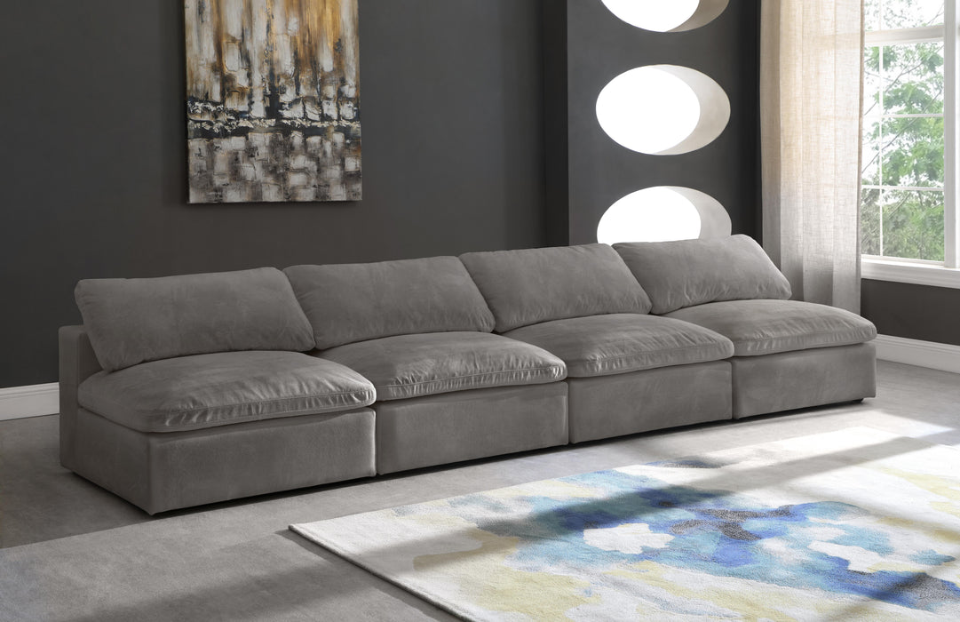 Cozy Grey Velvet Cloud Modular Armless Sofa - Royal Furniture & Gifts (MI) - Multi Location
