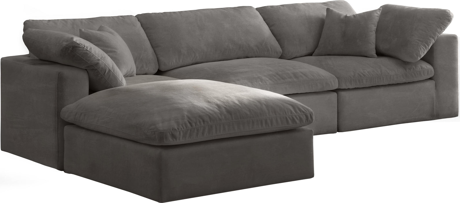 Cozy Grey Velvet Cloud Modular Sectional - Royal Furniture & Gifts (MI) - Multi Location