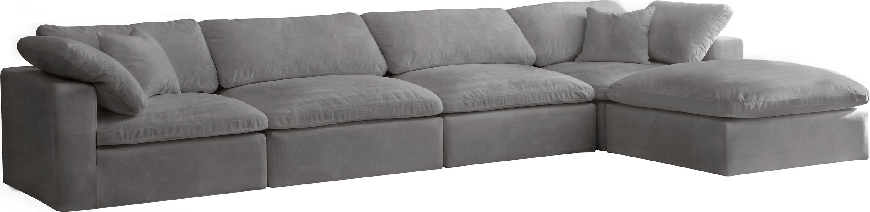 Cozy Grey Velvet Cloud Modular Sectional - Royal Furniture & Gifts (MI) - Multi Location