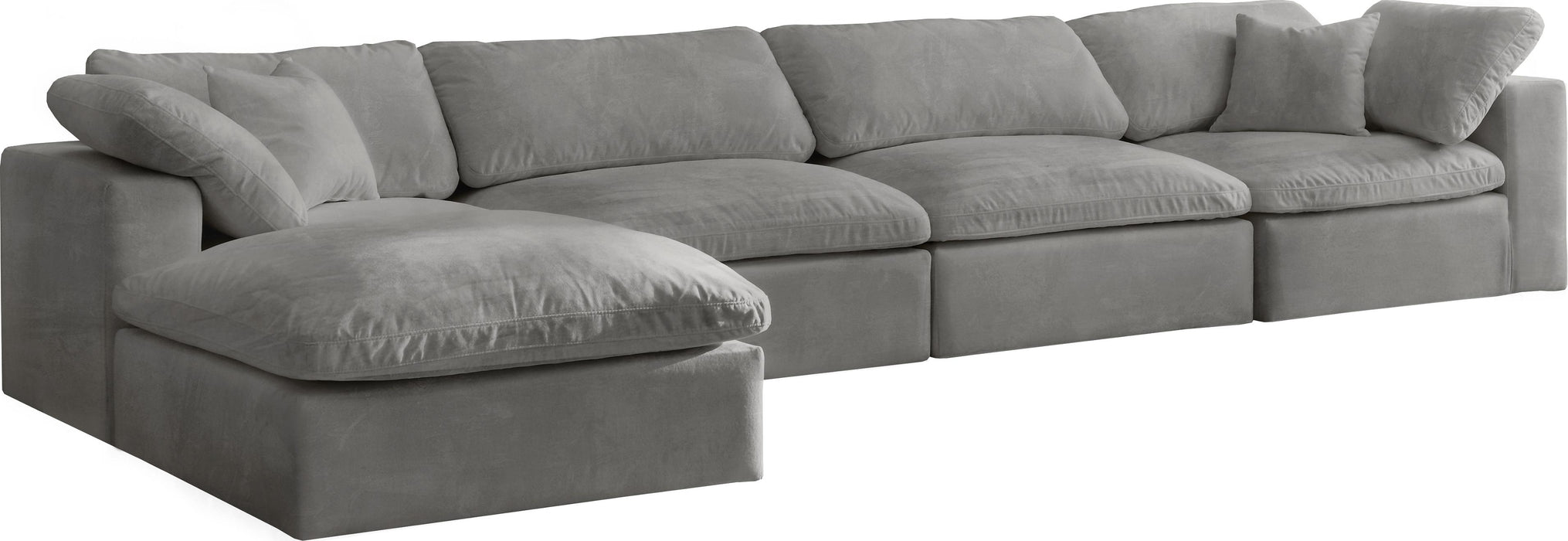 Cozy Grey Velvet Cloud Modular Sectional - Royal Furniture & Gifts (MI) - Multi Location
