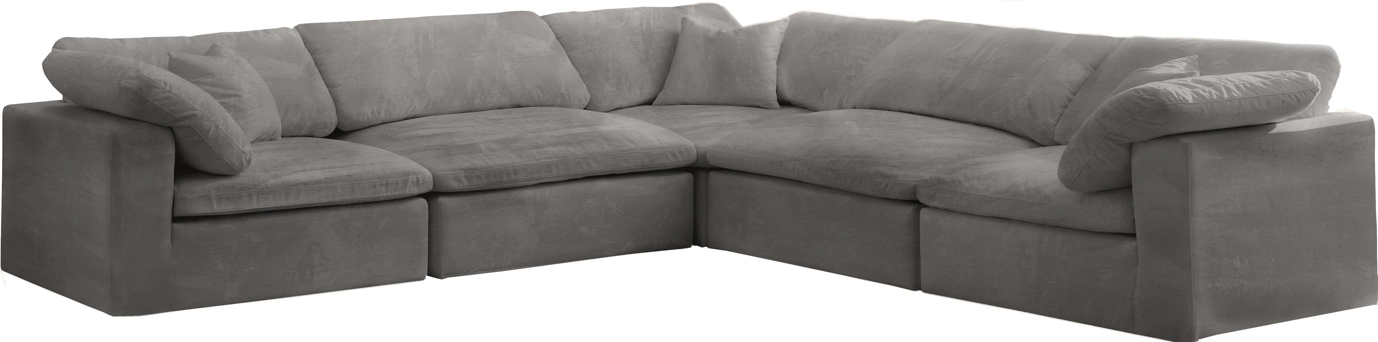 Cozy Grey Velvet Cloud Modular Sectional - Royal Furniture & Gifts (MI) - Multi Location