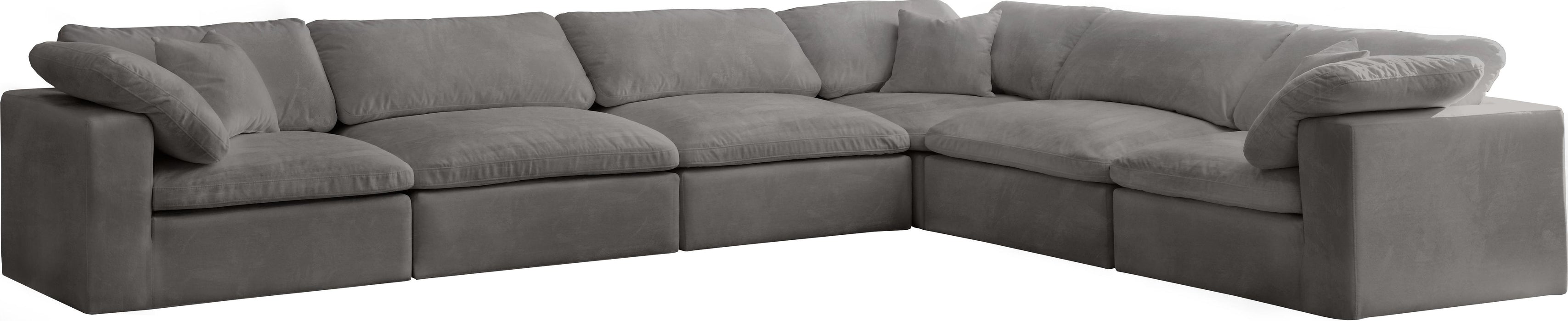 Cozy Grey Velvet Cloud Modular Sectional - Royal Furniture & Gifts (MI) - Multi Location