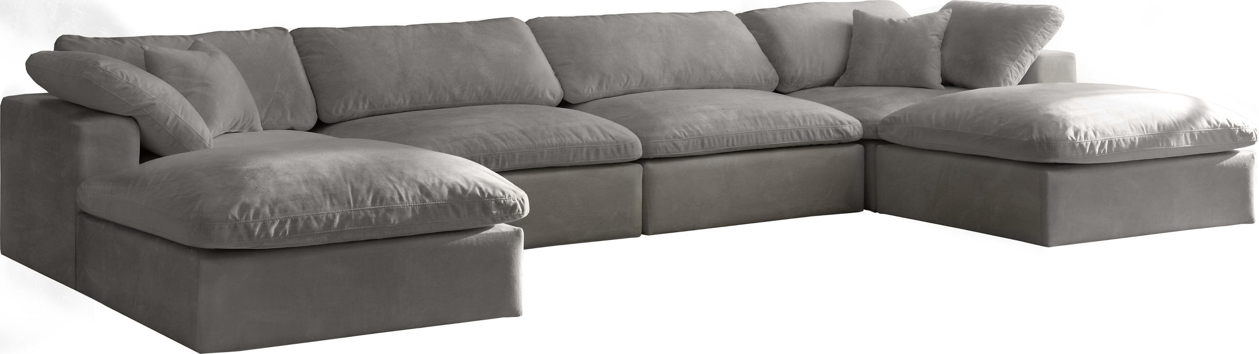 Cozy Grey Velvet Cloud Modular Sectional - Royal Furniture & Gifts (MI) - Multi Location