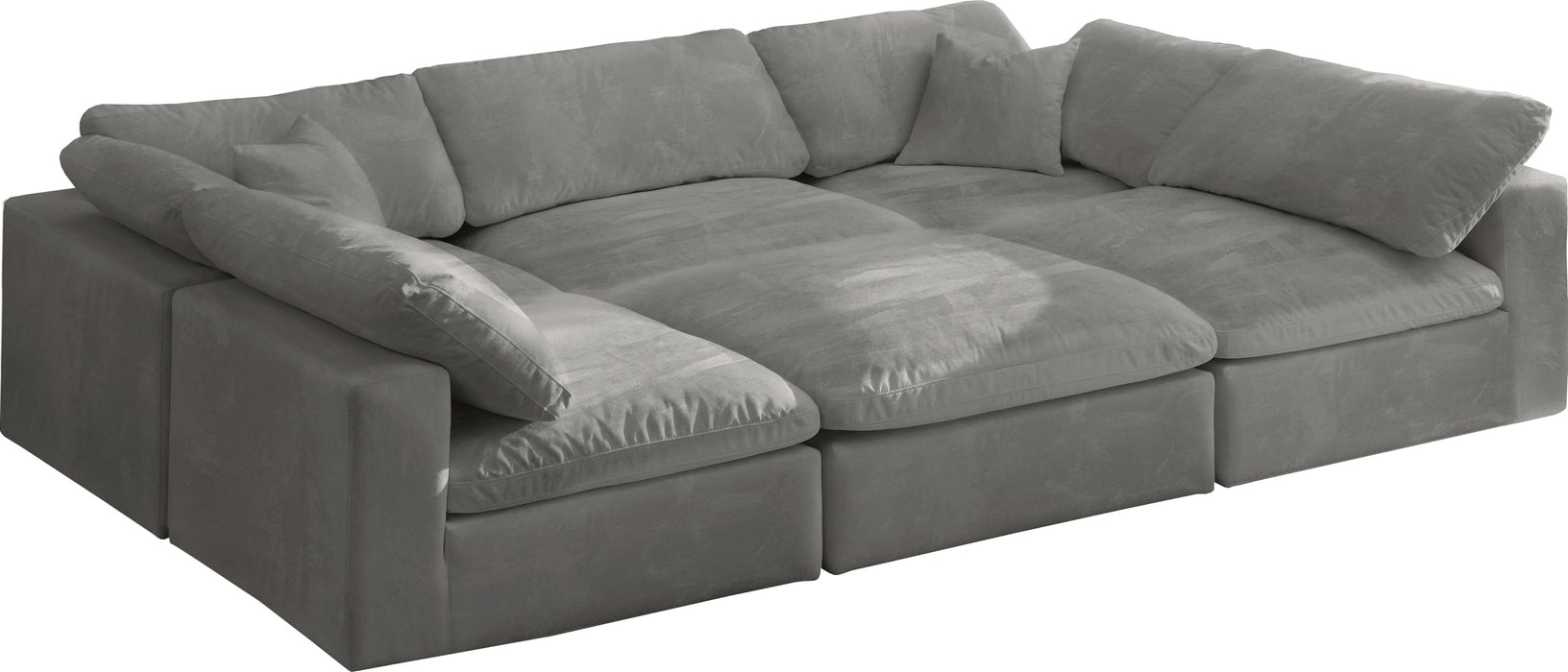 Cozy Grey Velvet Cloud Modular Sectional - Royal Furniture & Gifts (MI) - Multi Location