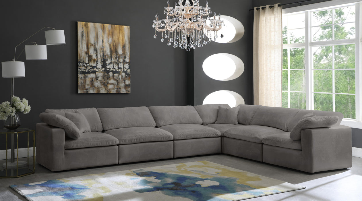 Cozy Grey Velvet Cloud Modular Sectional - Royal Furniture & Gifts (MI) - Multi Location