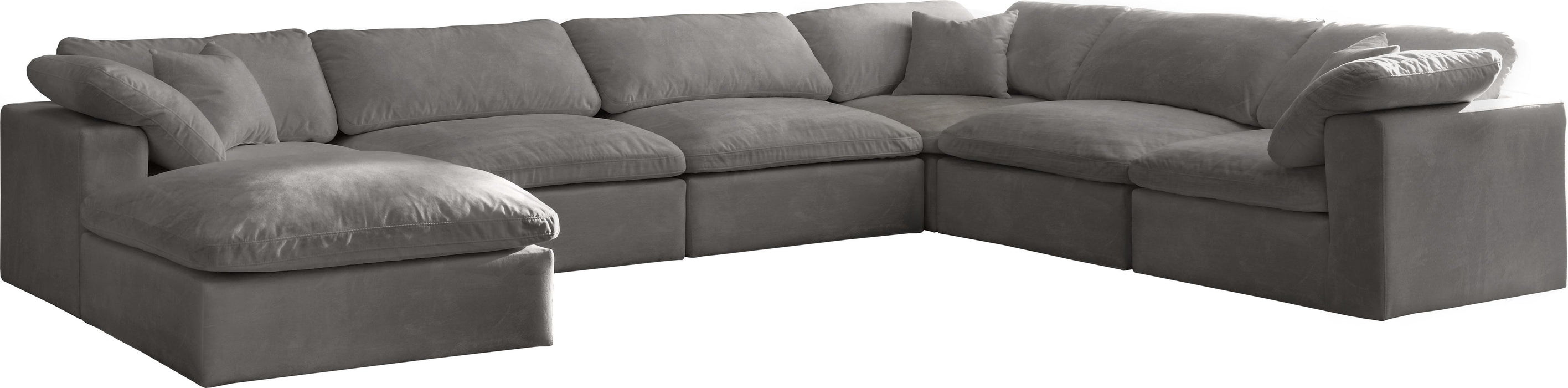 Cozy Grey Velvet Cloud Modular Sectional - Royal Furniture & Gifts (MI) - Multi Location