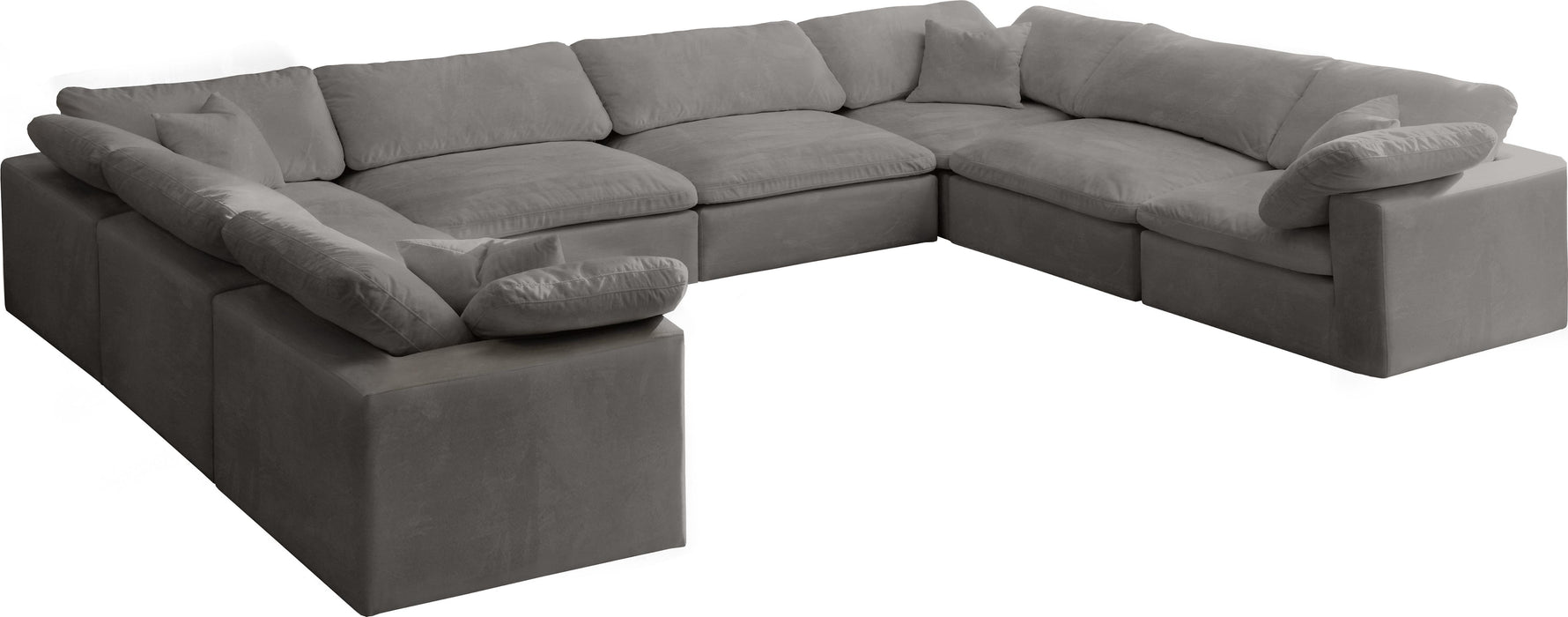 Cozy Grey Velvet Cloud Modular Sectional - Royal Furniture & Gifts (MI) - Multi Location