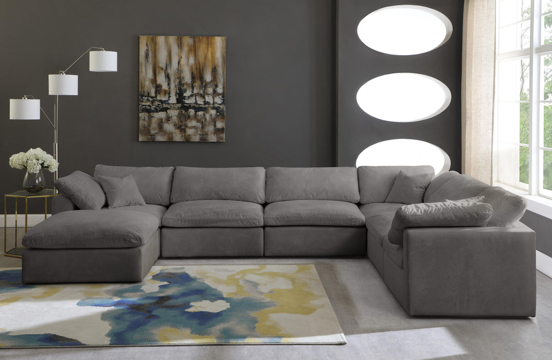 Cozy Grey Velvet Cloud Modular Sectional - Royal Furniture & Gifts (MI) - Multi Location