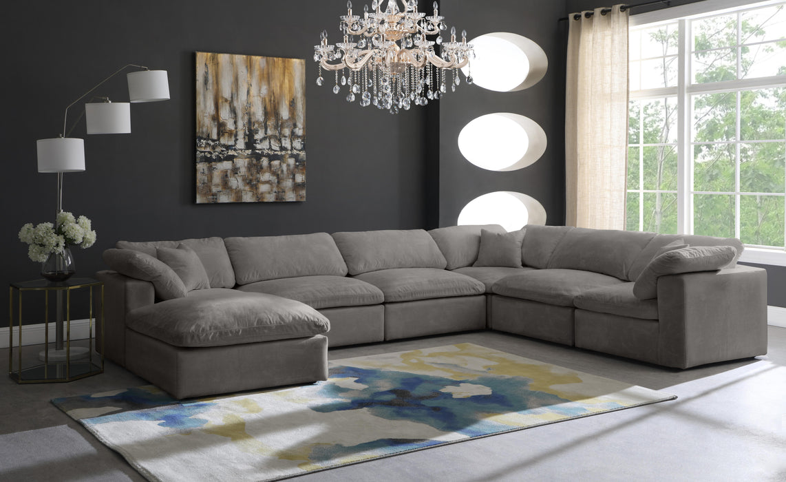 Cozy Grey Velvet Cloud Modular Sectional - Royal Furniture & Gifts (MI) - Multi Location