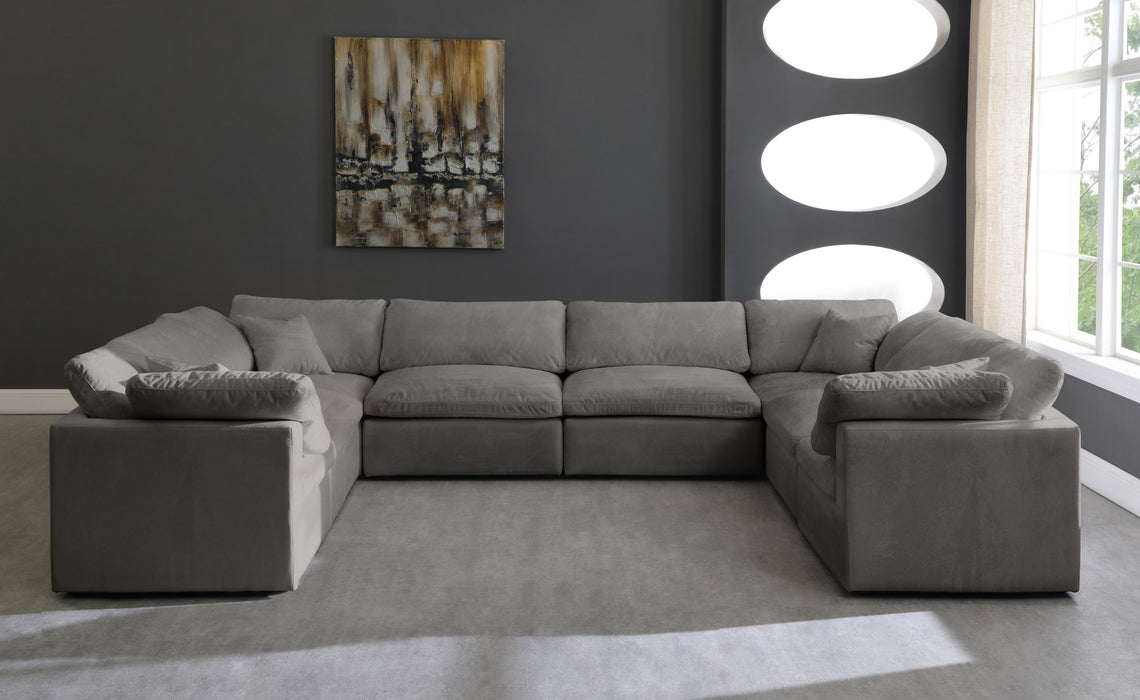 Cozy Grey Velvet Cloud Modular Sectional - Royal Furniture & Gifts (MI) - Multi Location