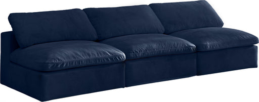 Cozy Navy Velvet Cloud Modular Armless Sofa - Royal Furniture & Gifts (MI) - Multi Location