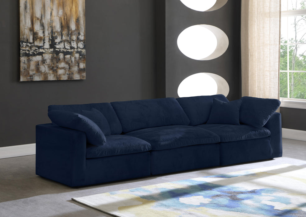Cozy Navy Velvet Cloud Modular Sofa - Royal Furniture & Gifts (MI) - Multi Location