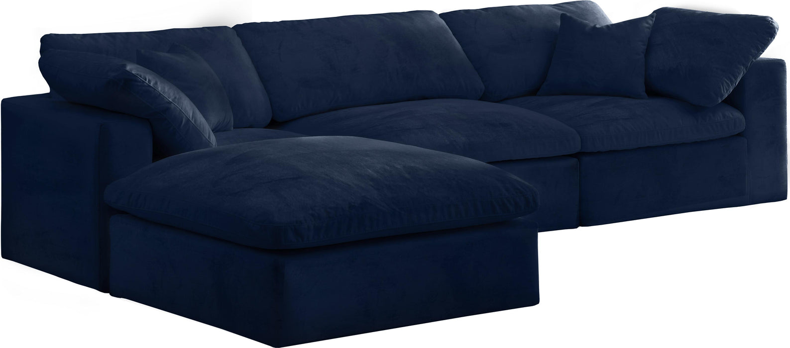 Cozy Navy Velvet Cloud Modular Sectional - Royal Furniture & Gifts (MI) - Multi Location
