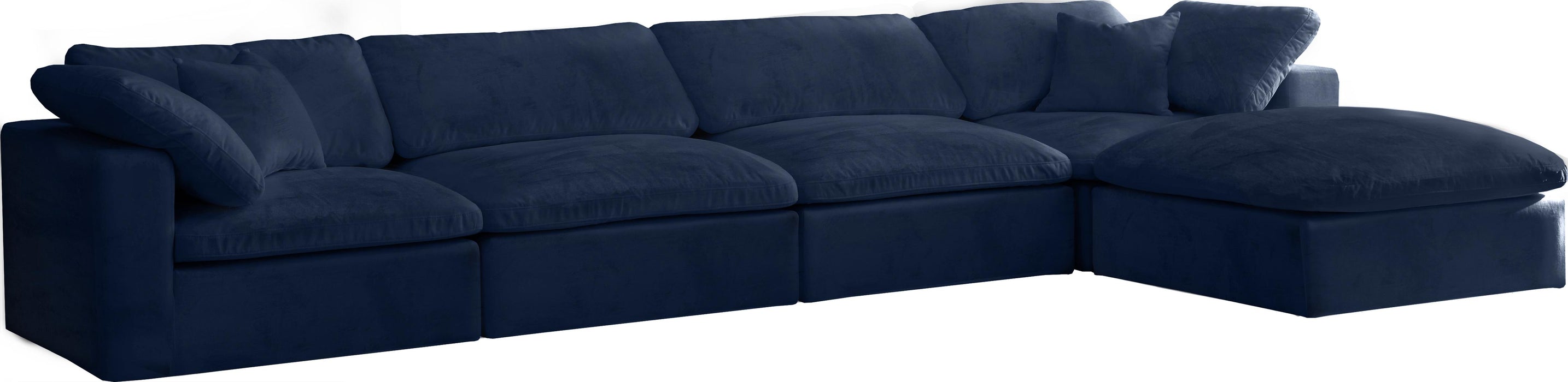 Cozy Navy Velvet Cloud Modular Sectional - Royal Furniture & Gifts (MI) - Multi Location