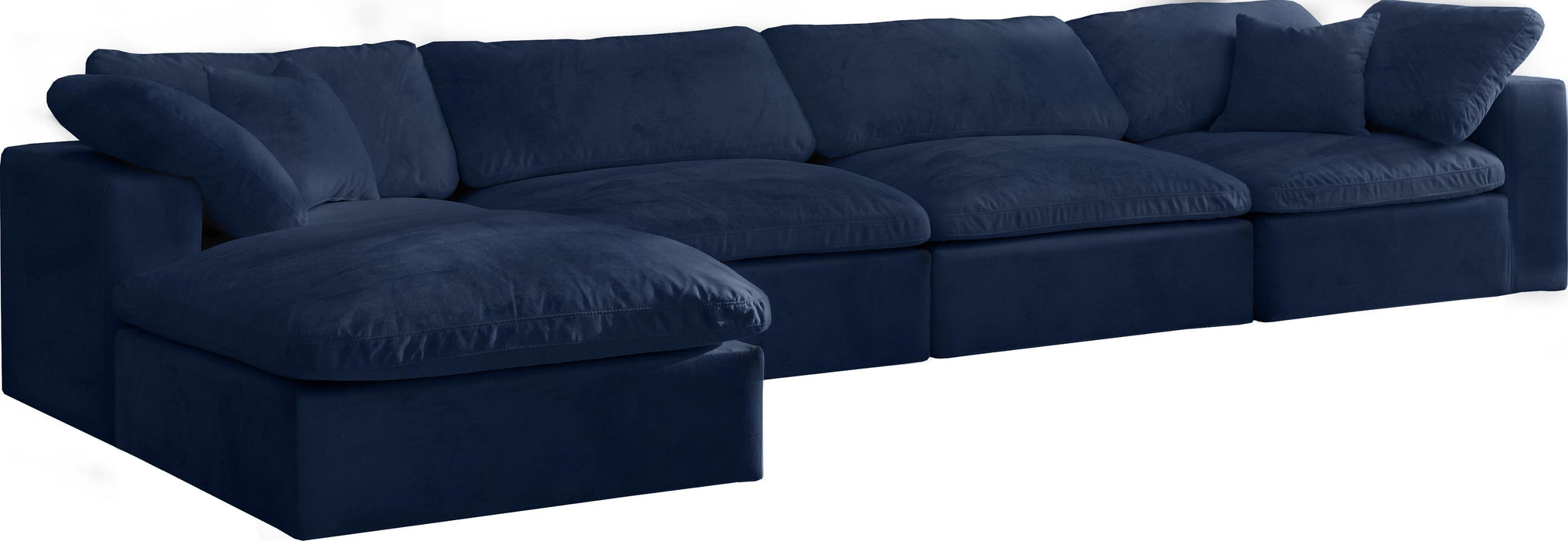 Cozy Navy Velvet Cloud Modular Sectional - Royal Furniture & Gifts (MI) - Multi Location