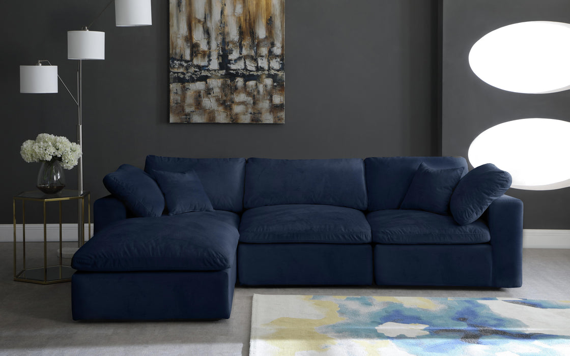 Cozy Navy Velvet Cloud Modular Sectional - Royal Furniture & Gifts (MI) - Multi Location