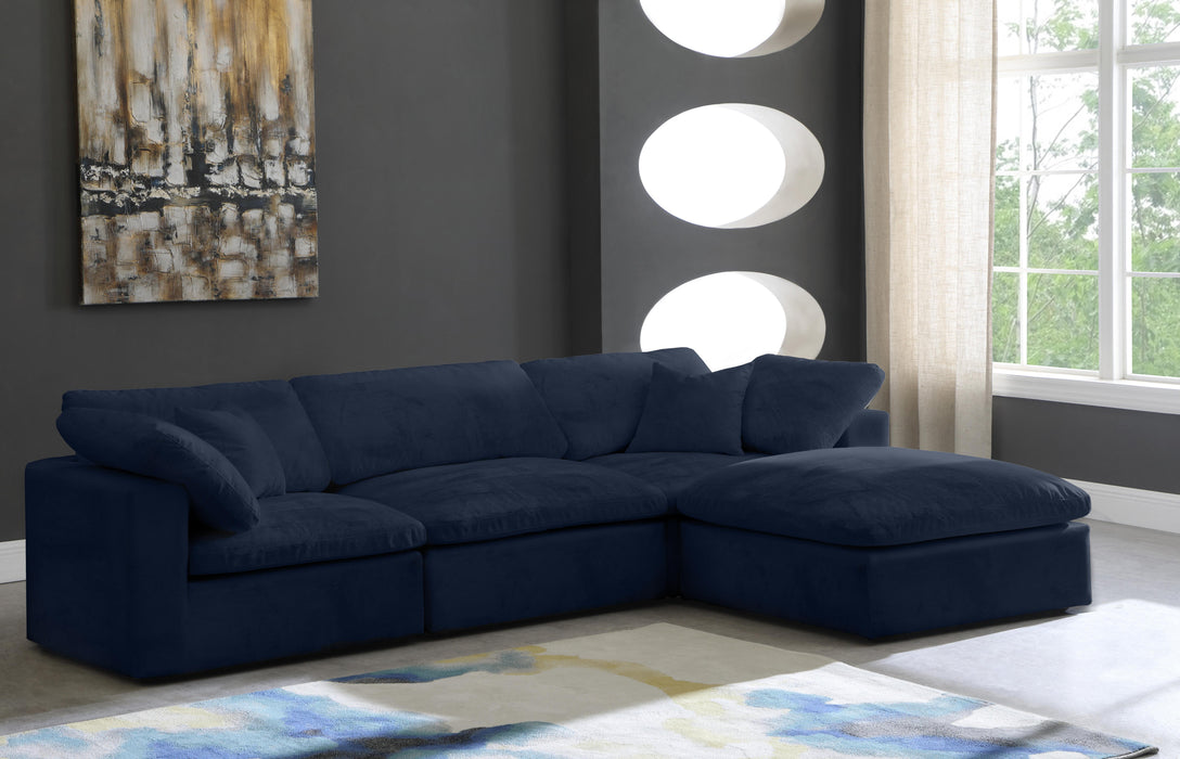 Cozy Navy Velvet Cloud Modular Sectional - Royal Furniture & Gifts (MI) - Multi Location