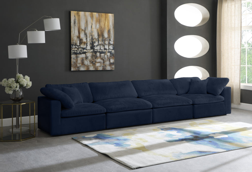 Cozy Navy Velvet Cloud Modular Sofa - Royal Furniture & Gifts (MI) - Multi Location
