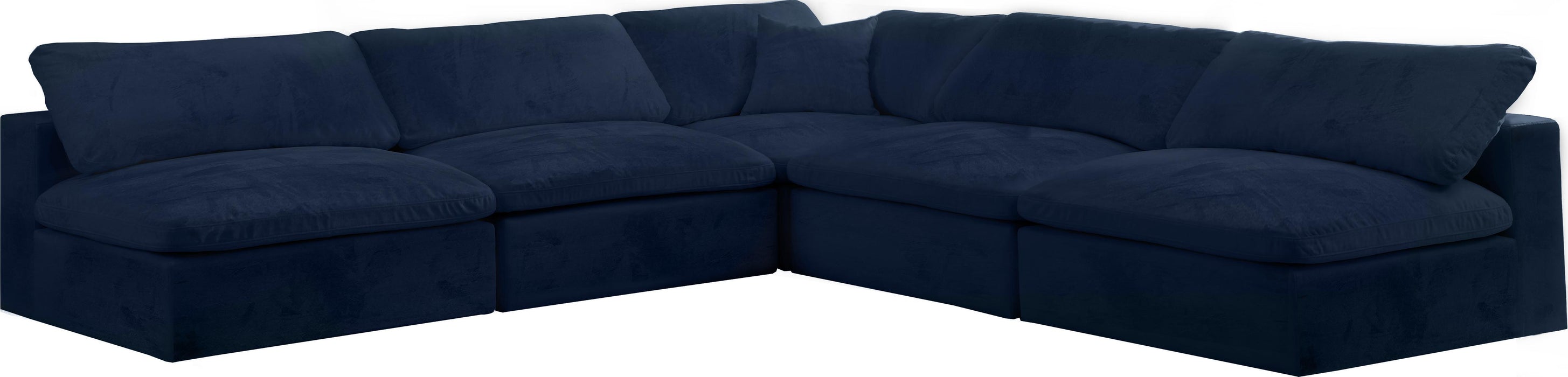 Cozy Navy Velvet Cloud Modular Sectional - Royal Furniture & Gifts (MI) - Multi Location