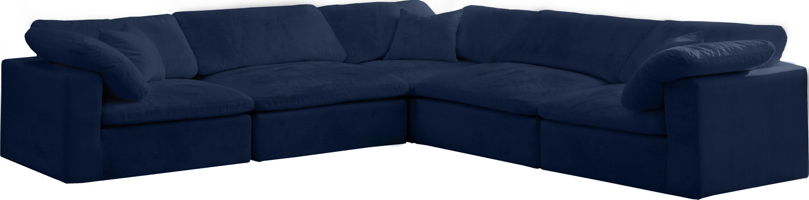 Cozy Navy Velvet Cloud Modular Sectional - Royal Furniture & Gifts (MI) - Multi Location