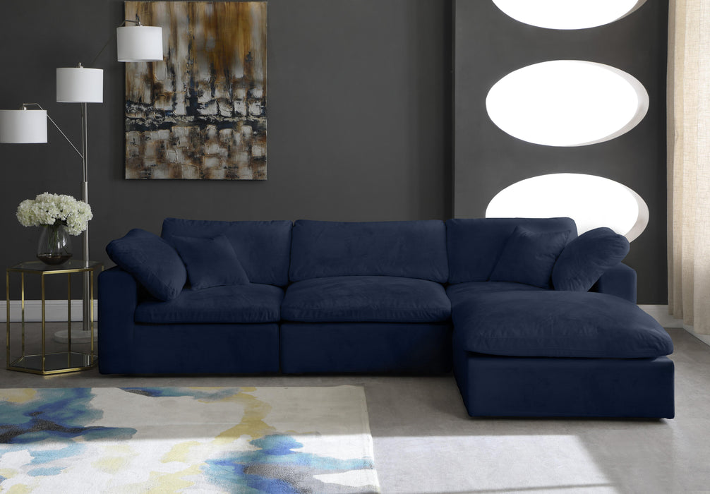 Cozy Navy Velvet Cloud Modular Sectional - Royal Furniture & Gifts (MI) - Multi Location