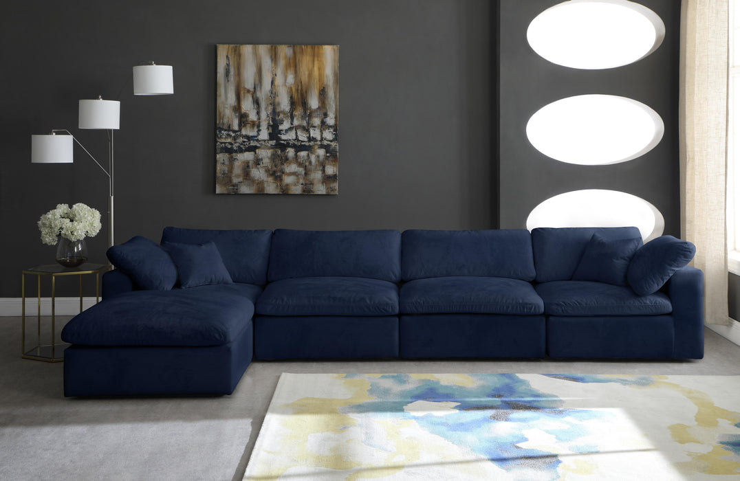 Cozy Navy Velvet Cloud Modular Sectional - Royal Furniture & Gifts (MI) - Multi Location