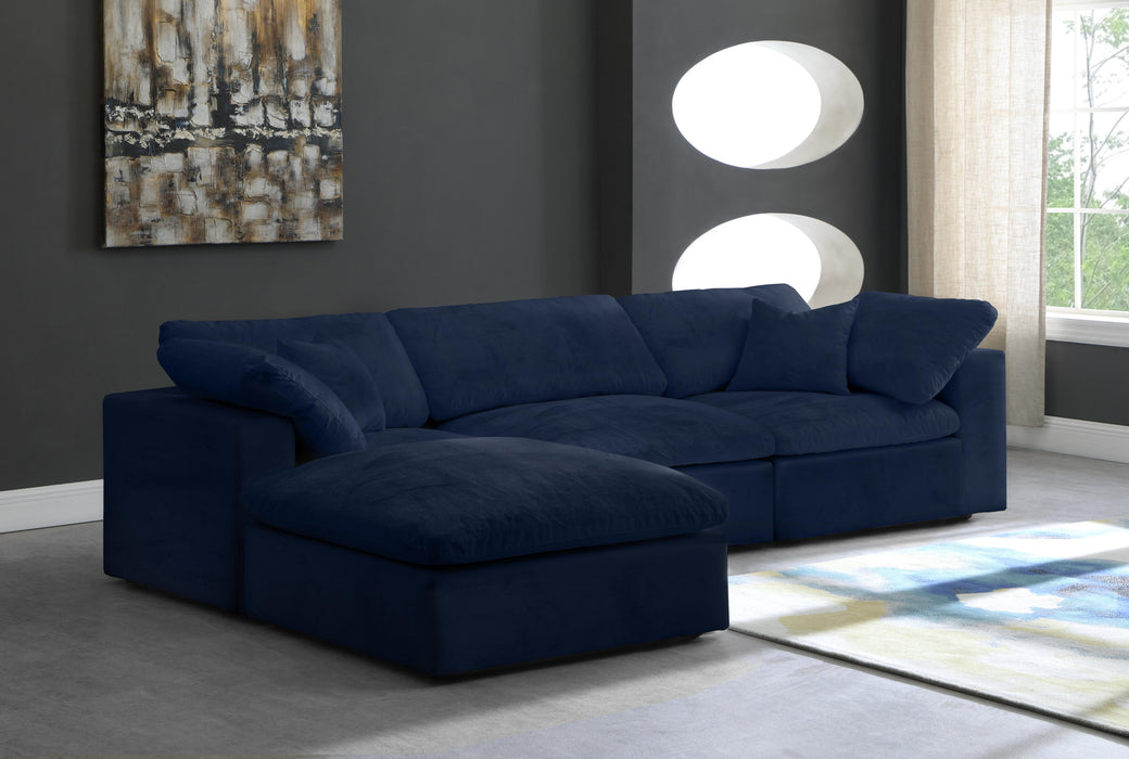 Cozy Navy Velvet Cloud Modular Sectional - Royal Furniture & Gifts (MI) - Multi Location