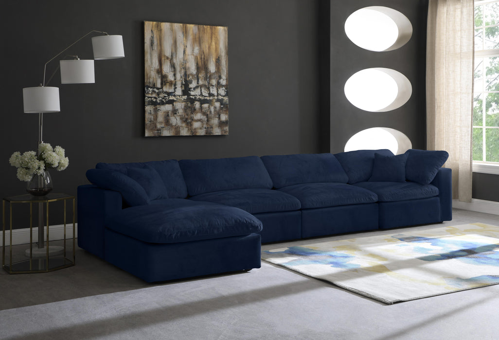 Cozy Navy Velvet Cloud Modular Sectional - Royal Furniture & Gifts (MI) - Multi Location