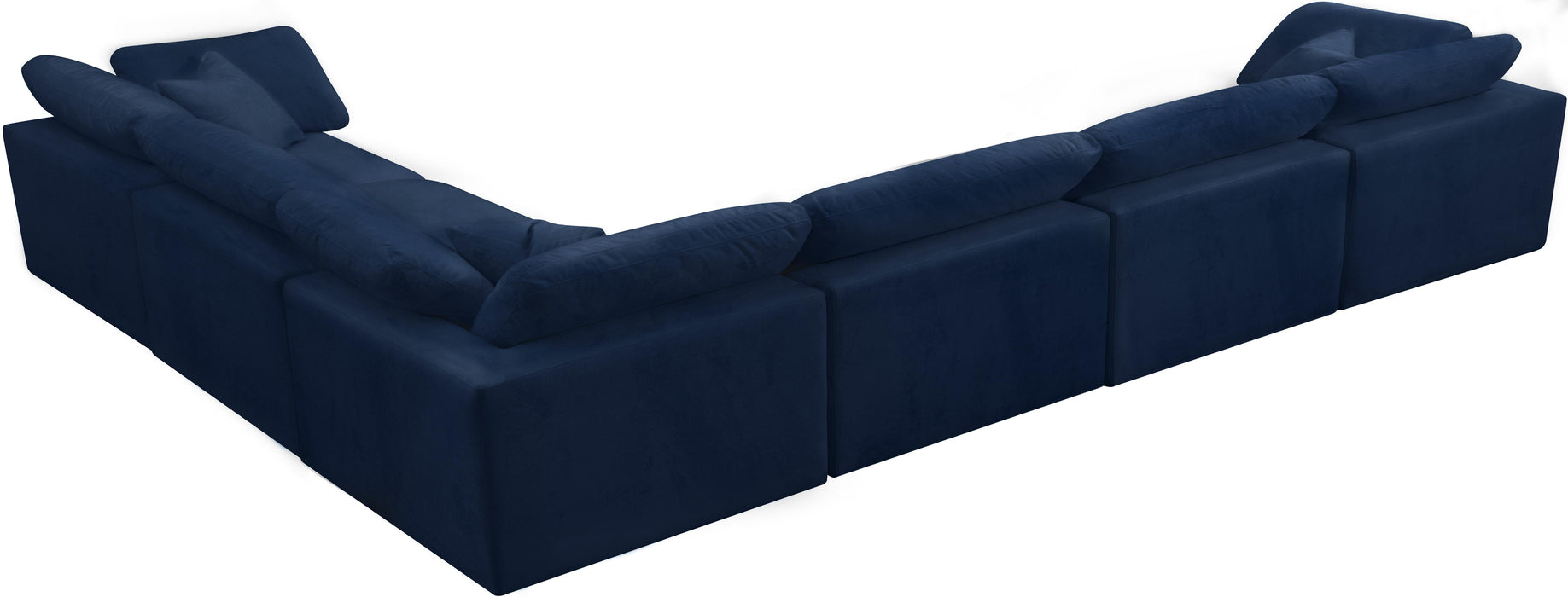 Cozy Navy Velvet Cloud Modular Sectional - Royal Furniture & Gifts (MI) - Multi Location