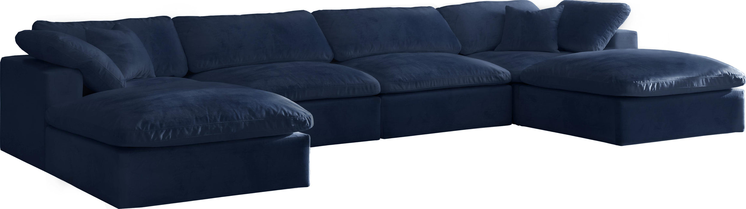 Cozy Navy Velvet Cloud Modular Sectional - Royal Furniture & Gifts (MI) - Multi Location