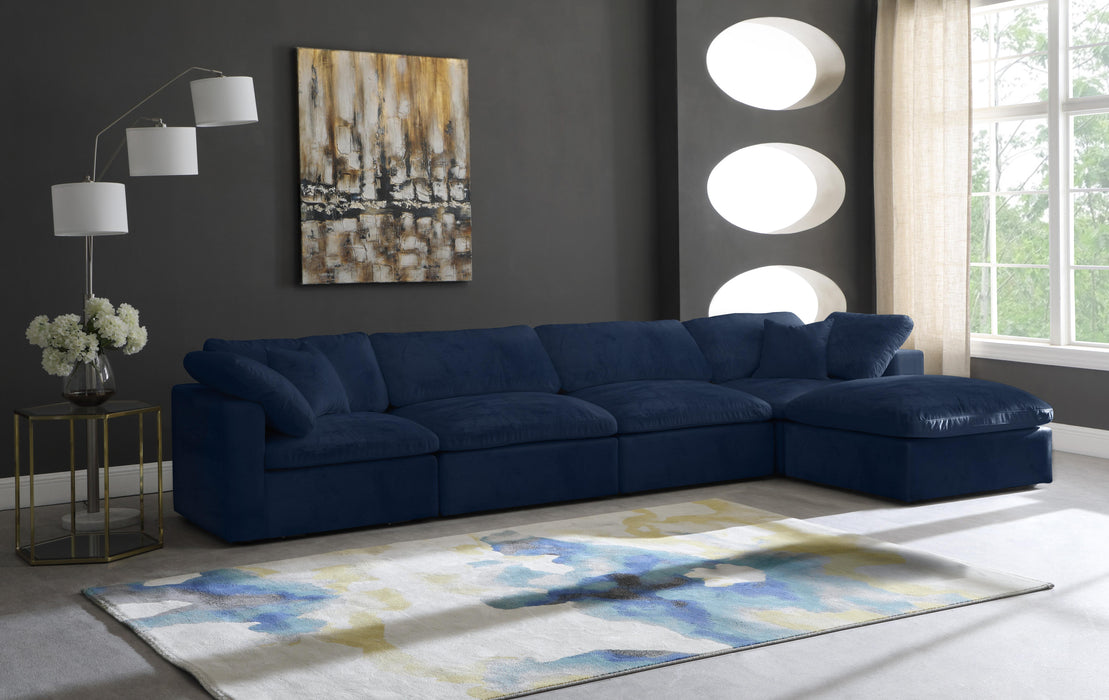 Cozy Navy Velvet Cloud Modular Sectional - Royal Furniture & Gifts (MI) - Multi Location