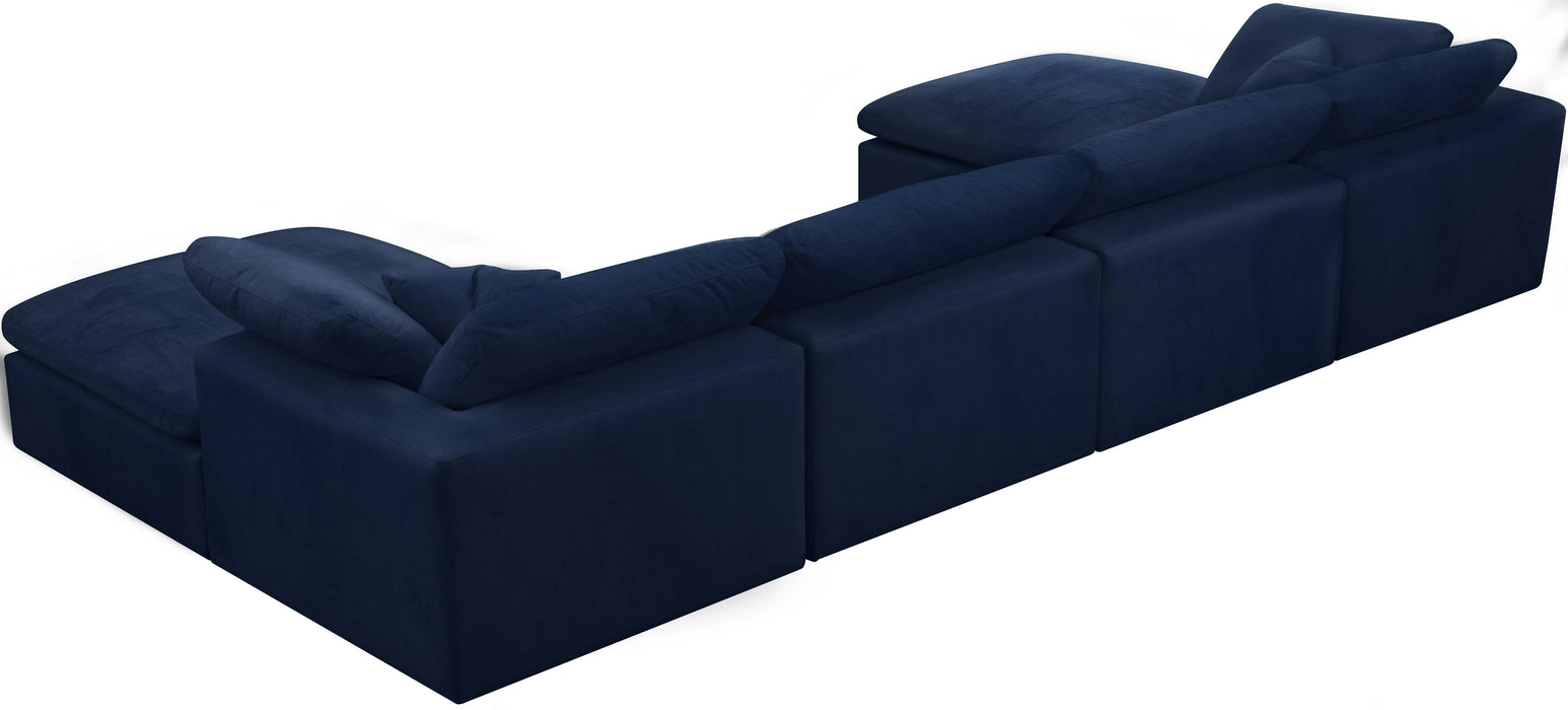 Cozy Navy Velvet Cloud Modular Sectional - Royal Furniture & Gifts (MI) - Multi Location