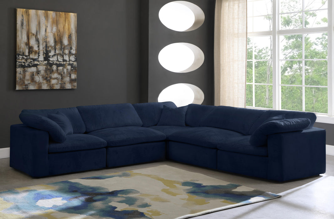 Cozy Navy Velvet Cloud Modular Sectional - Royal Furniture & Gifts (MI) - Multi Location